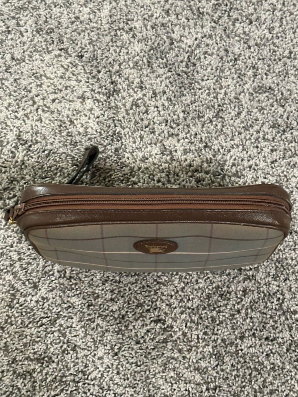 Vintage Burberrys Brown Plaid Wristlet Clutch/Cosmetic Bag - Picture 11 of 17